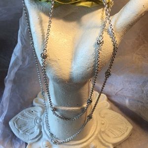 Judith Ripka Diamonique Station Necklace 36 inch.